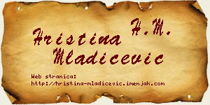 Hristina Mladićević vizit kartica